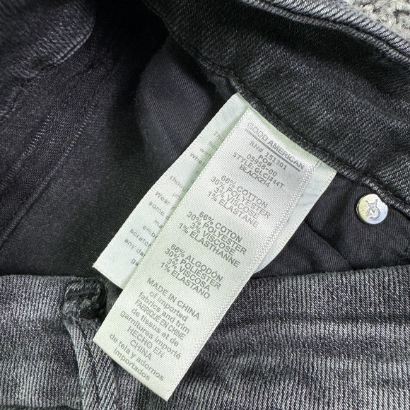 Good American Jeans Womens 0/25 Gray Ankle Stretch Denim Charcoal Casual City - Picture 7 of 10